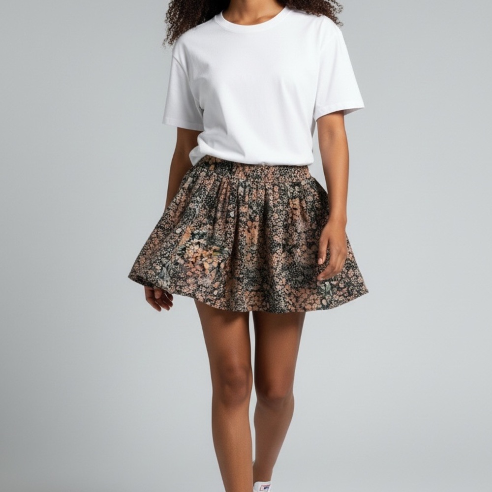 American Eagle Outfitters Black Floral Mini Skirt